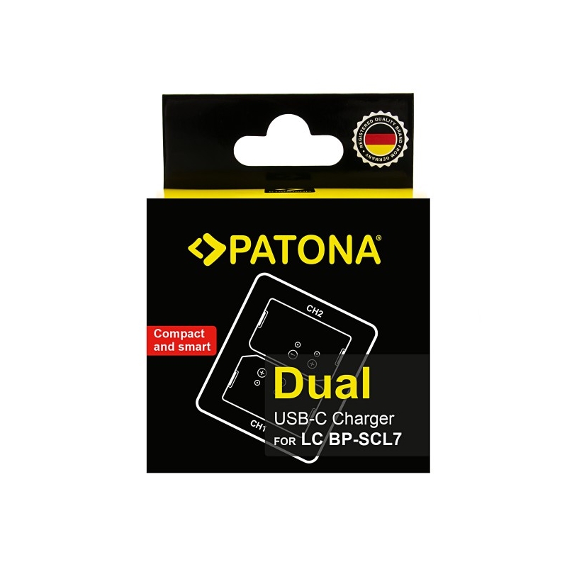 Chargeur Double USB-C PATONA Pour Batteries Leica BP-SCL7 / 24029 - Rapide, Compact, LED - Compatible M11P/M11M - 8
