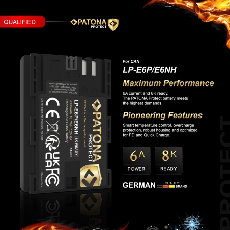 PATONA PROTECT Akumulator Canon LP-E6P do EOS R5 Mark II 8K-ready 6A