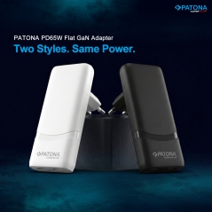 PATONA Platinum Ładowarka płaska GaN PD65W 2x USB-C PD3.0 QC3.0 (biała)