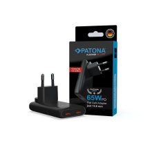 PATONA Platinum Ładowarka płaska GaN PD65W 2x USB-C PD3.0 QC3.0 (czarna) PATONA Platinum Ładowarka płaska GaN PD65W 2x USB-C PD3.0 QC3.0 (czarna)
