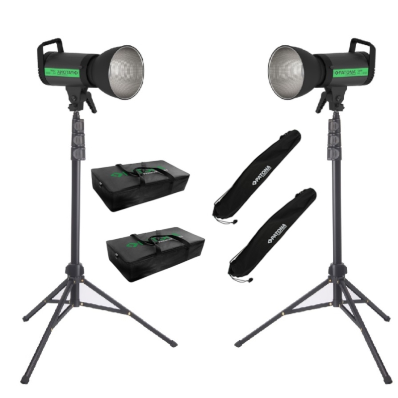 Zestaw studyjny 240W LED COB statywy, pokrowce