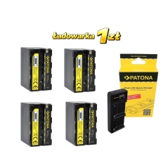PATONA Zestaw Ładowarka podwójna + 4 akumulatory do Sony NP-F970D