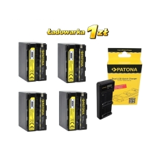 PATONA Zestaw Ładowarka podwójna + 4 akumulatory do Sony NP-F970D PATONA Zestaw Ładowarka podwójna + 4 akumulatory do Sony NP-F970D