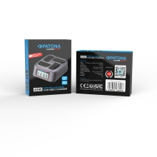 PATONA Platinum Szybka Ładowarka 4-kanałowa USB-C PD/QC do Canon LP-E6 LP-E6N LP-E6NH LP-E6P (45W)