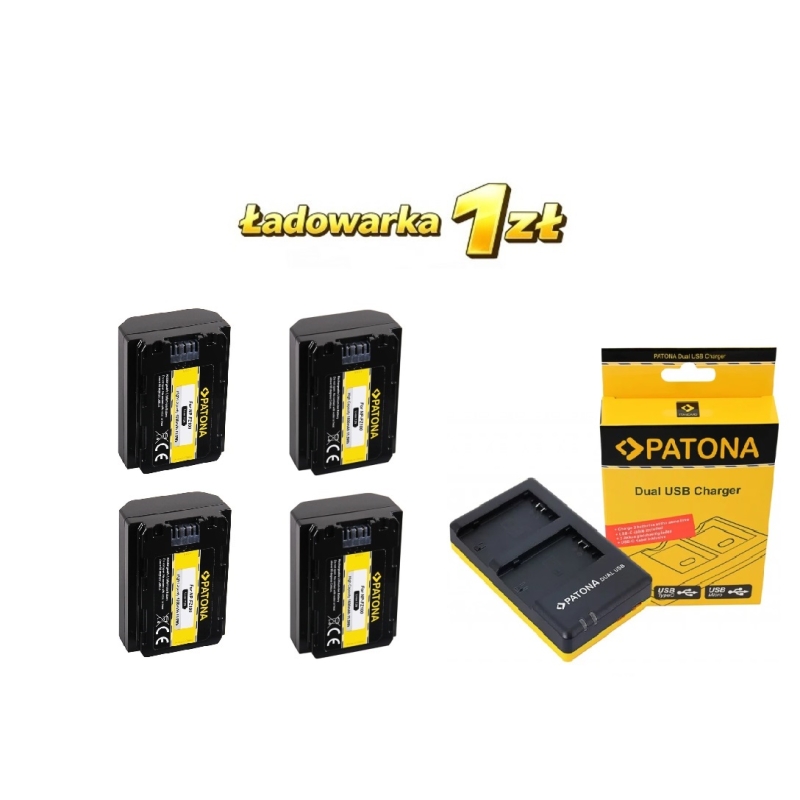 Zestaw Ładowarka podwójna + 4x akumulator do Sony NP-FZ100 A7 III A7M3 Alpha 7 III A7 R III A7RM3 Alpha 7 R III A9 Alpha 9
