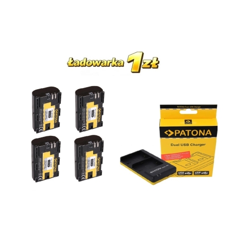 Zestaw Ładowarka podwójna + 4x akumulator do Canon LP-E6N LPE6N EOS 80D 7D 70D 6D 60D Mark II Mark III R5D EOS R