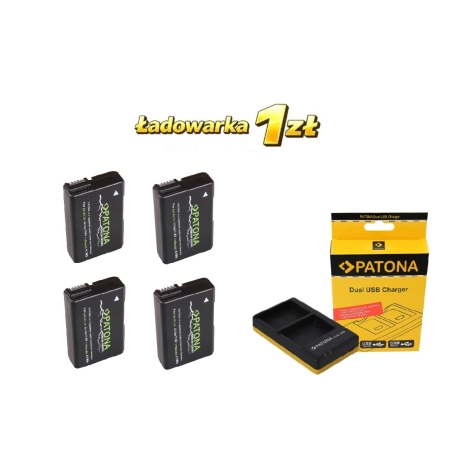PATONA Zestaw Ładowarka podwójna + 4x Bateria Premium do Nikon EN-EL14 Coolpix P7800 P7700 P7000 D5300