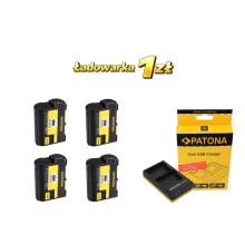 PATONA Zestaw Ładowarka podwójna + 4x Bateria EN-EL15 ENEL15 f. NIKON V1 D7000 D800 D800 Z6 Z7 PATONA Zestaw Ładowarka podwójna + 4x Bateria EN-EL15 ENEL15 f. NIKON V1 D7000 D800 D800 Z6 Z7