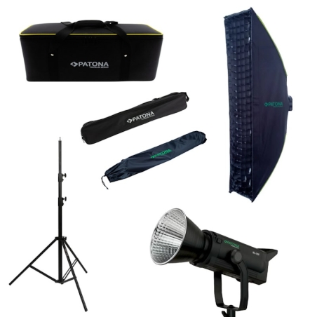 Profesjonalny zestaw studyjny 150W + Softbox 30X120 + statyw+ pokrowce