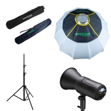 Profesjonalny zestaw studyjny COB LED 80W + Softbox 65cm+ statyw+ pokrowce