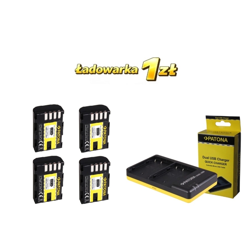 Zestaw Ładowarka podwójna + 4x Bateria do Panasonic Lumix DMC-GH3 DMC-GH3A DMW-BLF19 BLF19E