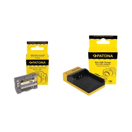 PATONA Zestaw ładowarka USB-C akumulator do Konica Minolta Nikon EN-EL3 Dynax 5D 7D Nikon EN-EL3