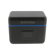 PATONA Etui ładujące Dual Slot USB-C do Insta360 X5 IS360X5B – ładowanie 2 akumulatorów + schowek na 2× karty microSD