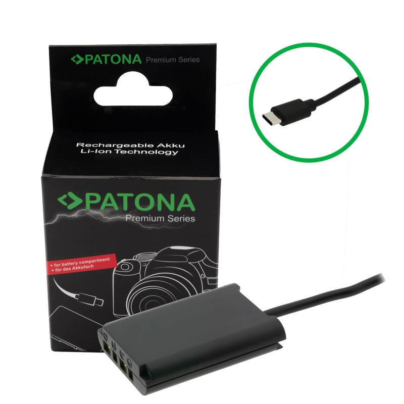 PATONA Premium Adapter Dummy akumulatora Sony NP-BX1 z USB-C – do Sony Cyber-shot DSC-RX100 / RX1 / HX50V / HX300 / WX300