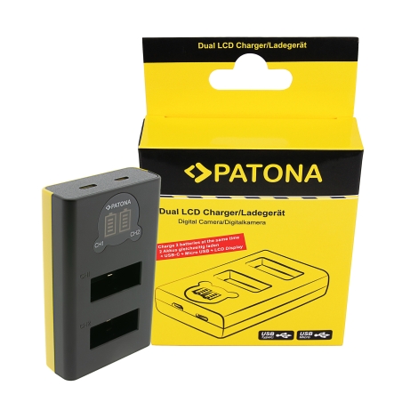 PATONA Ładowarka Dual LCD USB GoPro Max 2 – do akumulatorów AMBAT-001