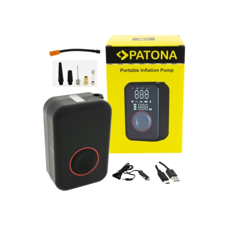 PATONA Pompka Elektryczna do opon samochodowych, rowerowych, materacy, piłek Powerbank Lampka LED