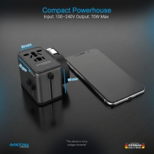 PATONA Platinum Uniwersalna ładowarka podróżna PD70W (2597) – 3× USB-C + 1× USB-A z magnetycznym zwijaczem kabla USB-C PATONA Platinum Uniwersalna ładowarka podróżna PD70W (2597) – 3× USB-C + 1× USB-A z magnetycznym zwijaczem kabla USB-C