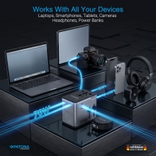 PATONA Platinum Uniwersalna ładowarka podróżna PD70W (2597) – 3× USB-C + 1× USB-A z magnetycznym zwijaczem kabla USB-C PATONA Platinum Uniwersalna ładowarka podróżna PD70W (2597) – 3× USB-C + 1× USB-A z magnetycznym zwijaczem kabla USB-C