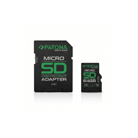Karta pamięci PATONA Premium Micro SD 64 GB Class 10 U1 z adapterem SD