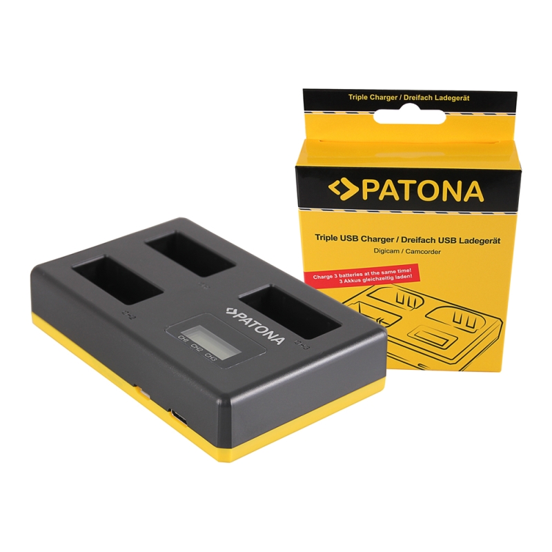PATONA USB Potrójna Ładowarka do Canon LP-E17 z kablem USB-C