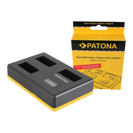 PATONA USB Potrójna Ładowarka do Canon LP-E17 z kablem USB-C