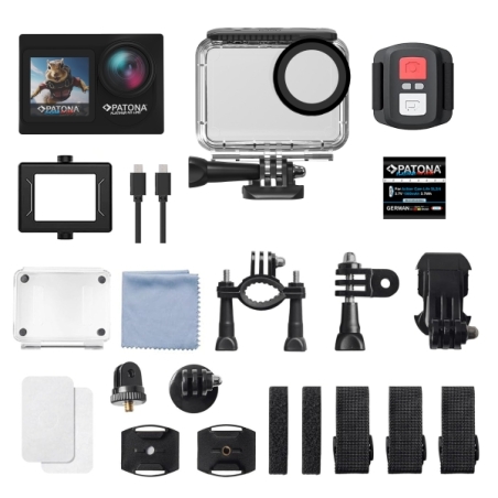 PATONA Platinum BIG SET Kamera sportowa Action Cam Life SL4 5K 120fps + Akcesoria + 2 Akumulatory + Ładowarka + Karta 64GB