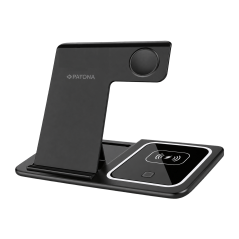 Bezprzewodowa ładowarka PATONA 3w1 QI do smartfona, zegarka iPhone i słuchawek AirPods
