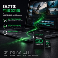 PATONA Premium Karta pamięci Micro SD XC 64GB Class 10 U3 V60 z adapterem SD PATONA Premium Karta pamięci Micro SD XC 64GB Class 10 U3 V60 z adapterem SD