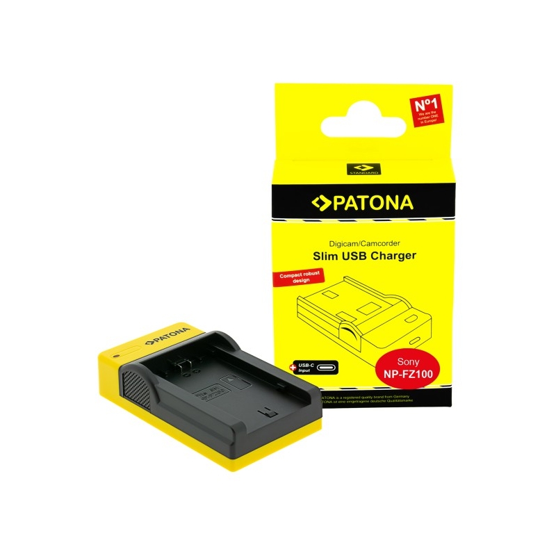 PATONA Slim ładowarka USB-C do Sony NP-FZ100 A7 III A7M3 Alpha 7 III A7 R III A7RM3 Alpha 7 R III A9 Alpha 9 FZ100
