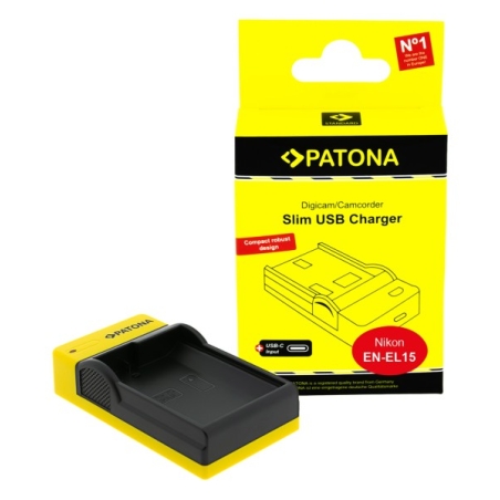 PATONA Slim ładowarka USB-C do Nikon EN-EL15 1 V1 EN-EL15 D600 D610 D7000 D7100 D800 D8000