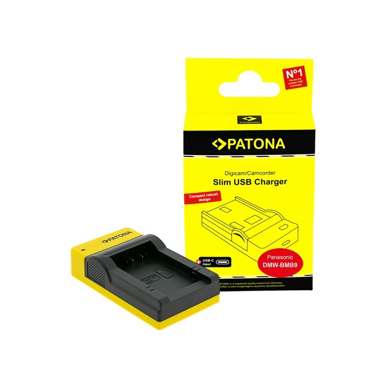 PATONA Slim ładowarka USB-C do Leica Panasonic DMW-BMB9 V-Lux V-Lux 2 VLux 2 II