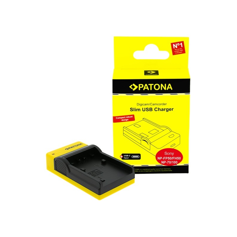 PATONA Slim ładowarka USB-C do SONY NP-FV NP-FV100 NP-FP50 NP-FH50