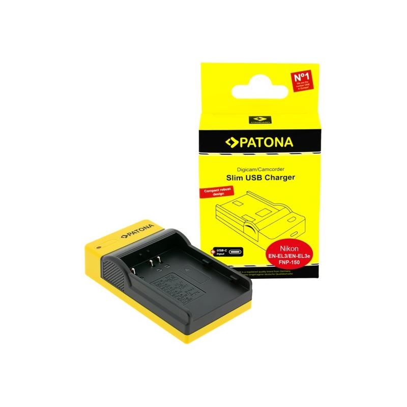 PATONA Slim ładowarka USB-C Konica Minolta Nikon EN-EL3 Dynax 5D 7D Nikon EN-EL3 Minolta