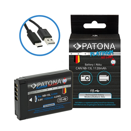 PATONA Platinum Akumulator do Canon NB-13L z wejściem USB-C