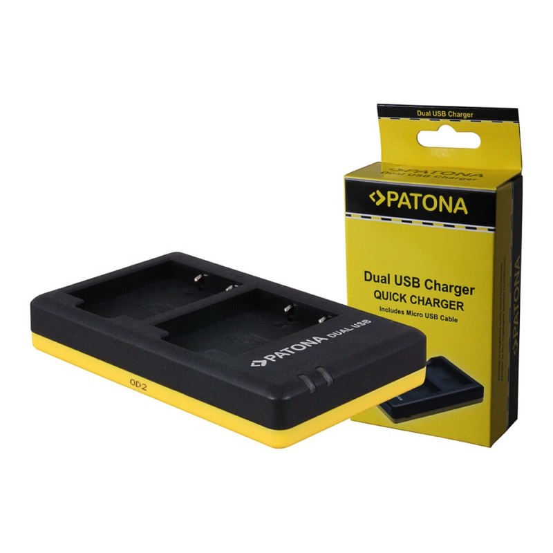 Podwójna szybka ładowarka PATONA do f.FinePix X-Pro 1 HS30 EXR w komplecie. Kabel micro-USB