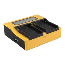 PATONA Podwójna ładowarka USB LCD do Sony NP-FM50 NP-F550 NP-F750 NP-F970