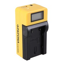 Ładowarka USB PATONA Synchron f. JVC BNVF808 BN-VF808 z wyświetlaczem LCD