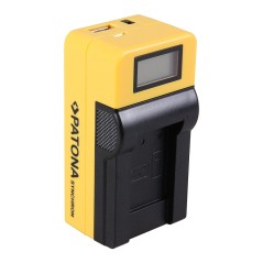 Ładowarka USB PATONA Synchron f. Sanyo DBL90 DB-L90 z wyświetlaczem LCD