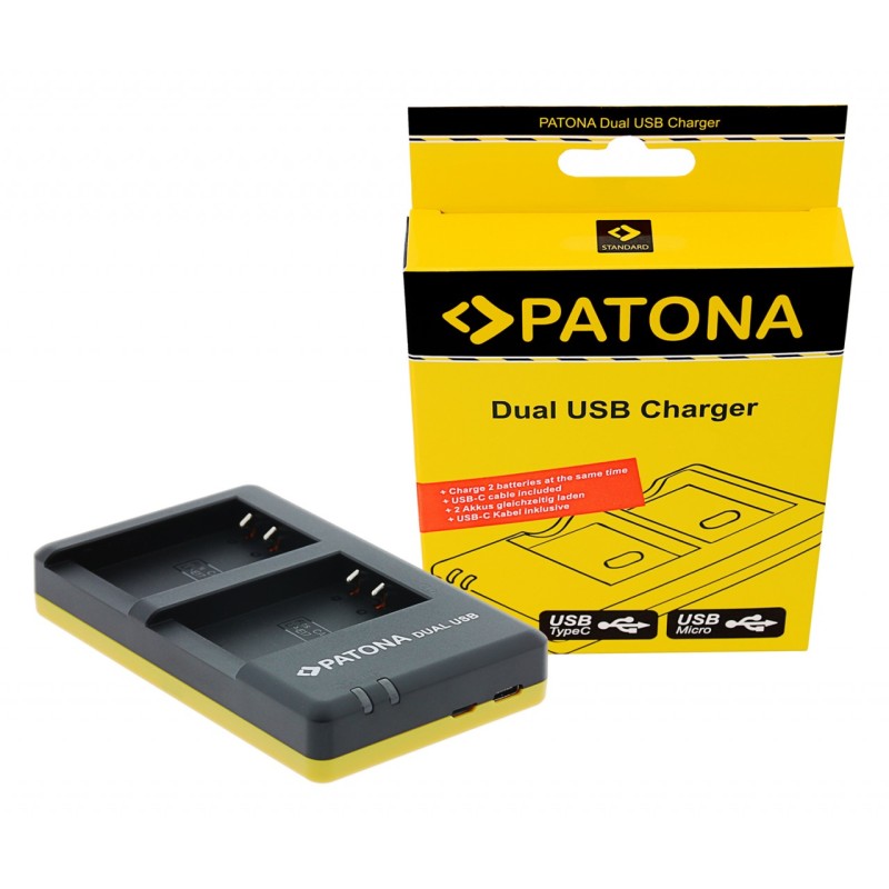 Podwójna szybka ładowarka PATONA do Canon LP-E17 EOS 750D 760D Kiss X8i z kablem USB-C