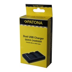 Podwójna szybka ładowarka PATONA f. Sony NP-BG1 DSC H55 H70 w komplecie. Kabel micro-USB
