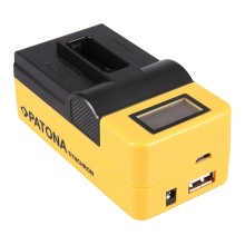 Ładowarka USB PATONA Synchron f. GoPro Hero 8 AHDBT-801 Hero 7 AHDBT-701 Hero 6 Hero 5 AHDBT-501 z wyświetlaczem LCD