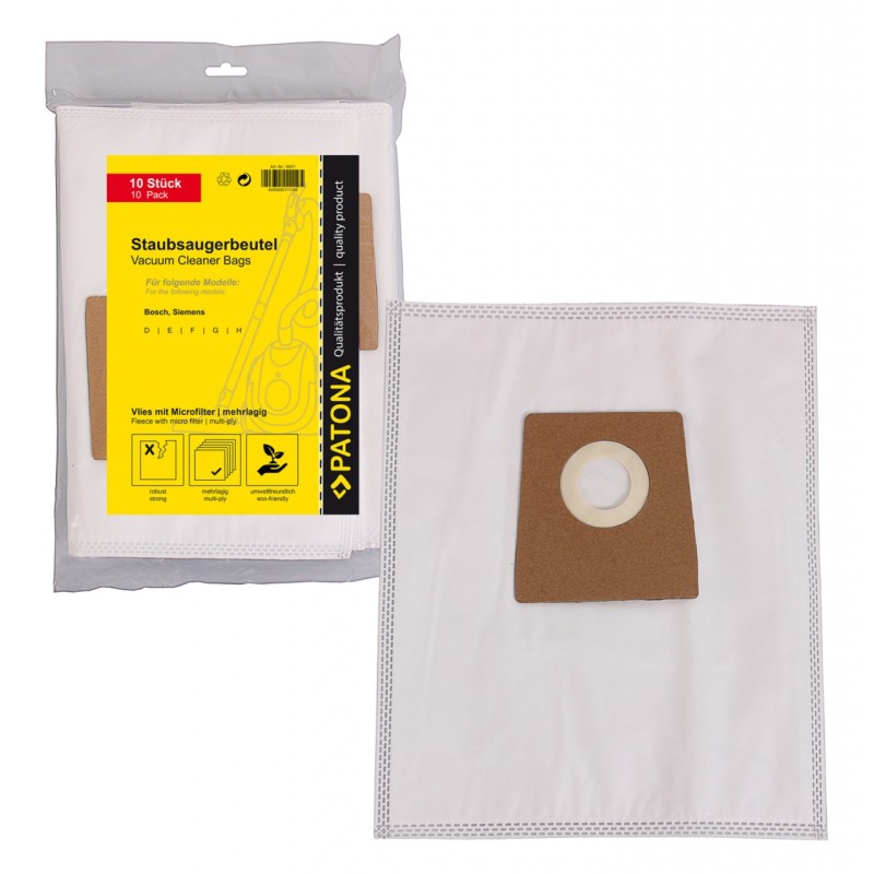 PATONA Zestaw 10 worków do odkurzacza Bosch Typ D / E / F / G z mikrofiltrem