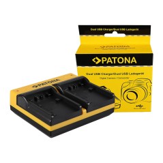 PATONA Dual Ladegerät f. Sony NP-FP50 Alpha A230 A290 A330 A380 A390 NP-FP50 CX E inkl. Mikro-USB Ka
