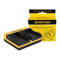 PATONA Podwójna ładowarka f. Canon LP-E8 EOS 550D 600D 650D 700D z kablem micro USB