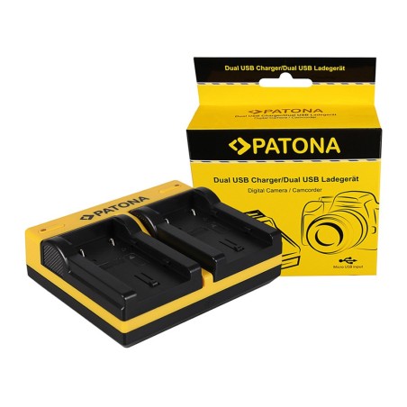 PATONA Podwójna ładowarka f. JVC BN-VF808U GR-D DRD818 DR-D818 GRD720 GR-D720 GRD720E w tym. Kabel mikro-USB