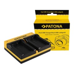 PATONA Dual Ladegerät f. Konica Minolta Minolta NP-200 Dimage X Xg Xi Xt Xt Biz inkl. Kabel micro-USB