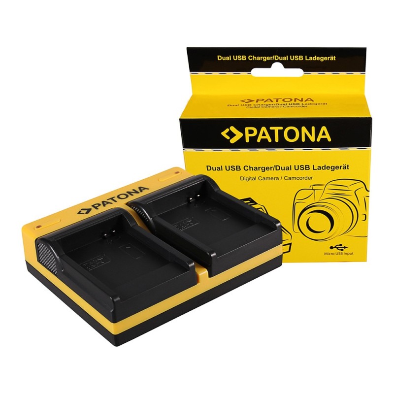 PATONA Dual Ladegerät f. Samsung SLB-07A TL TL100 TL210 TL220 TL225 TL90 SLB-07A PL150 inkl. Mikro-U