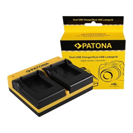 PATONA Dual Ladegerät f. GoPro AHDBT-301 AHDBT-302 Hero 3 Hero 3+ inkl. Kabel micro-USB