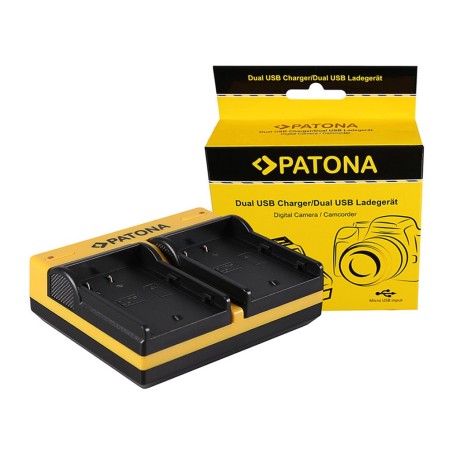 PATONA Dual Ladegerät f. Panasonic DMW-BLF19 Lumix DMCGH3 DMC-GH3 DMCGH3A DMC-GH3A inkl. Mikro-USB K