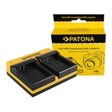 PATONA Dual Ladegerät f. Nikon EN-EL23 Coolpix p600 inkl. Kabel micro-USB